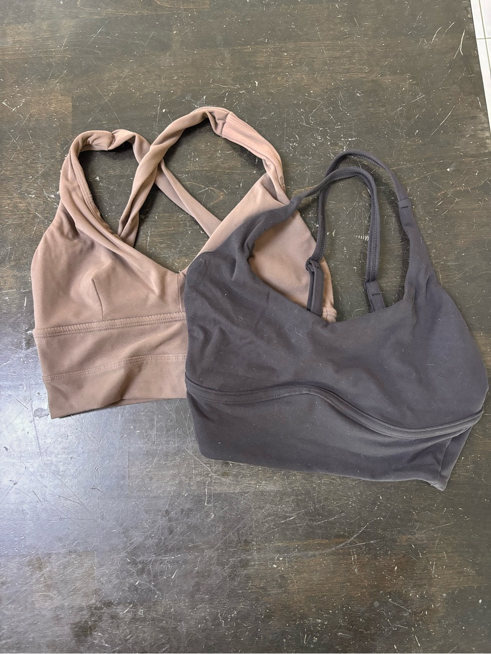 BuffBunny Twist-Back Bralette in Brown & Black